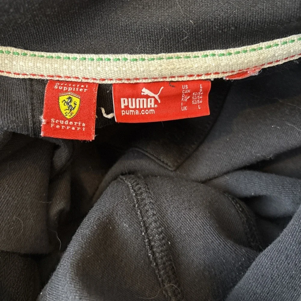 Puma Ferrari Scuderia Men's L Black‎ Track Jacket Logo Racing Full Zip